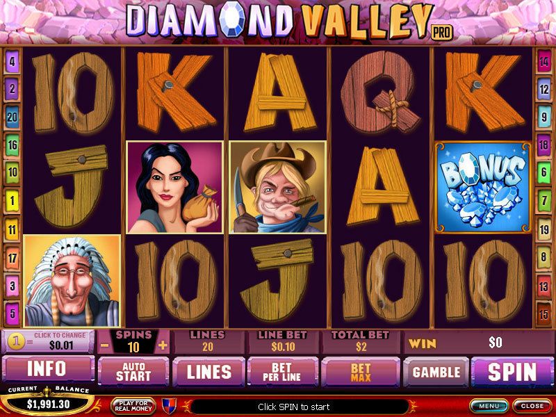 Видео слоты «Diamond Valley Pro» в Pin up казино